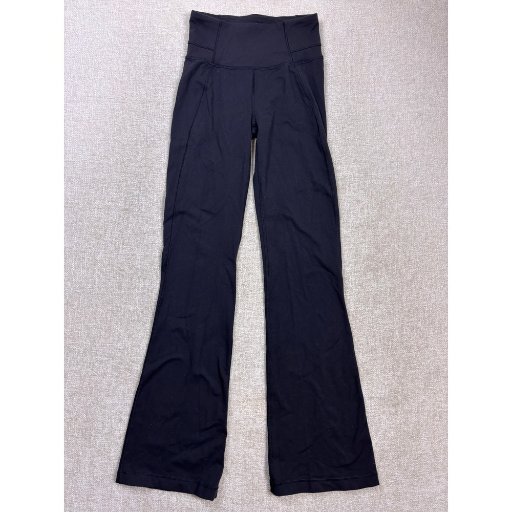 Lululemon Groove Pant Flare Black High Rise Yoga Pants W5BTUS Size 4
